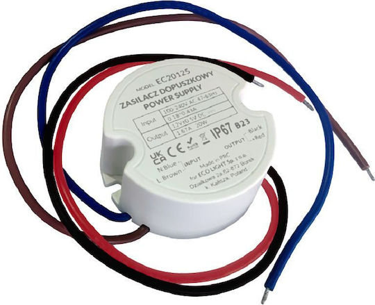 Cutie Alimentare Fi60 1.67A 20W 12V IP67 50x50x22