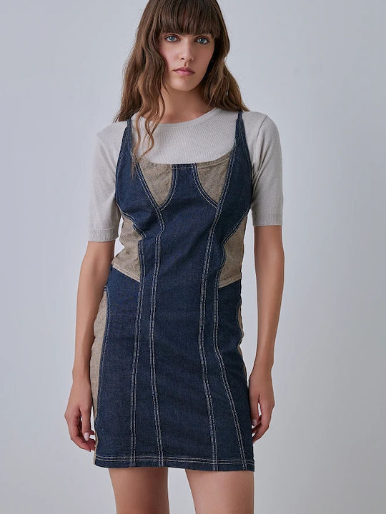 Rochie Mini Din Denim Albastru Închis