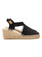 Triton Platforme dama în stil espadrile Negre