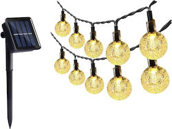 Solar Panel Garland Ubx 12 M Warm White Waterproof Ip44 8 Lighting Modes