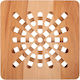 Creative Home Pot Holder 19.5 X 19.5 X 1.5 Cm Natural Beech Wood Reversible Table Surface Protection Heat Resistant Eco-friendly