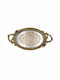 Metallic Oval Decorative Tray with Mirror 46x4.6x24.4cm