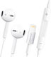 Lw-203 Lightning Flat Ear Ενσυρματα Στερεοφωνικα Ακουστικα Λευκο 1.3m