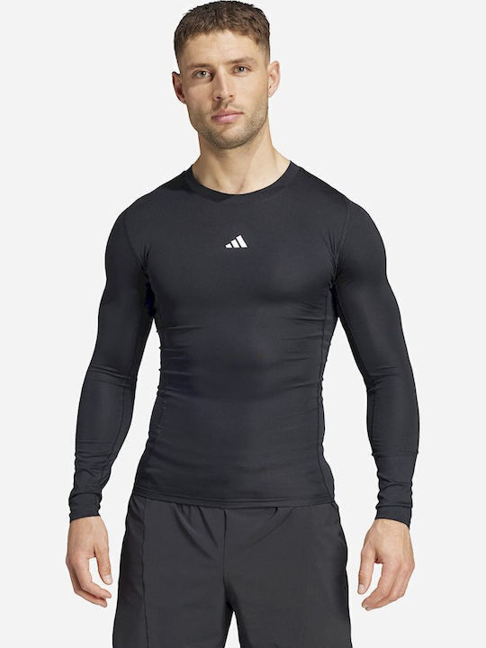 adidas Techfit Ισοθερμική Μπλούζα Μαύρη adidas Techfit Ισοθερμική Μπλούζα Μαύρη