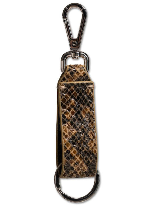 7.Dots Μπρελόκ Πορτοφόλι Δερμάτινο Snake Olive