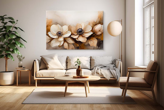 Modern Canvas Painting Living Room Garland Thin Flowers 80x120