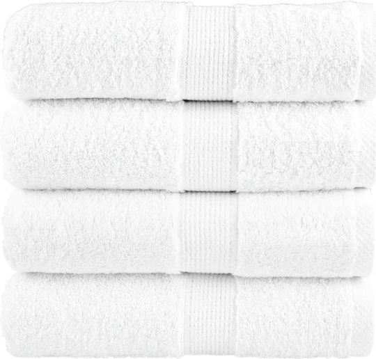 vidaXL Bath Towel Set 4pcs 30x30cm White Weight 600gsm