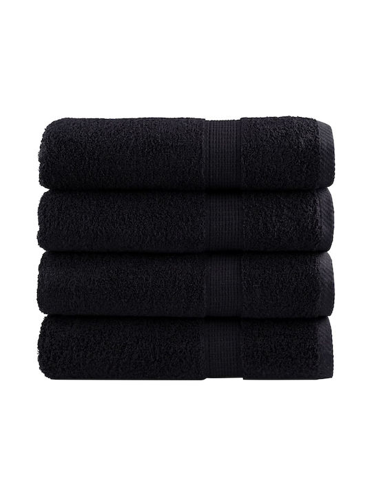 vidaXL Bath Towel Set 4pcs Black Weight 600gsm