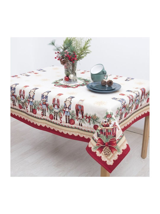 Dimeco Christmas Tablecloth Red L140xW180cm 1pcs