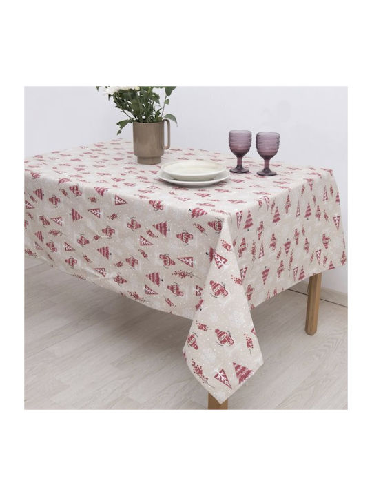 Dimeco Christmas Tablecloth Beige L135xW180cm 1pcs