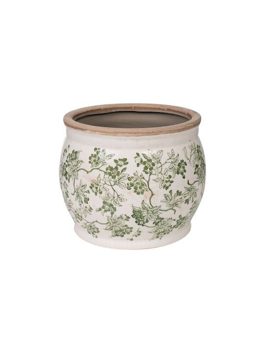 Romimex Flower Pot 25x25cm Green Beige