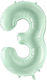 Balon Folie Jumbo Număr 3 Verde 72buc