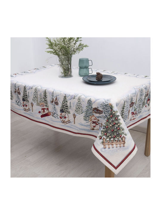 Dimeco Christmas Tablecloth Fabric Gray L140xW180cm.