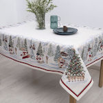 Dimeco Christmas Tablecloth Fabric Gray L140xW2...