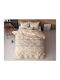 Sleeptime Bettbezug-Set Übergröße mit 2 Kissenbezügen 240x220 Beige