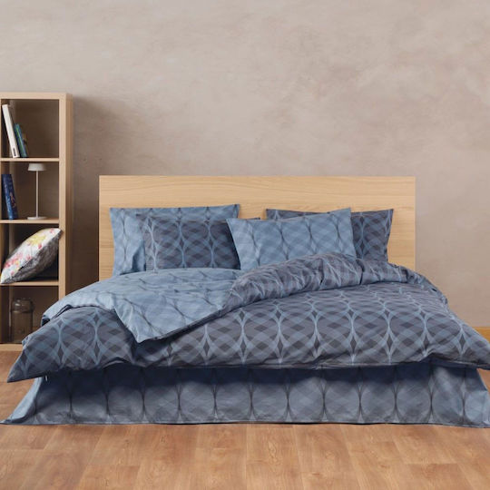 Kentia Duvet Cover Set Cotton Single with Pillowcase 165x245 Jentry Blue