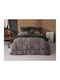 Sleeptime Duvet Cover Set Double with 2 Pillowcases 200x220 Black Velvet-Black Metal