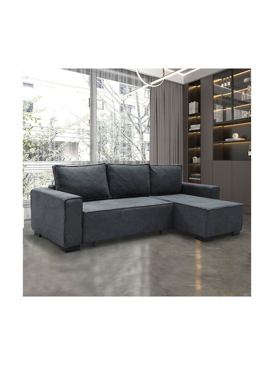 London Ecksofa Bett mit Linker Ecke Anthrazit 271x158x90cm E9934,1