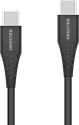 Swissten Usb C Силиконов 1.5м Бързо Зареждане 60w Usb-c Кабел Черен