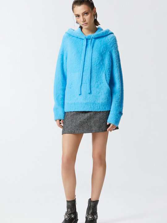 Bobtail Women's Long Sleeve Sweater with Hood Ciel