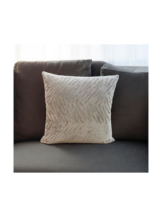 Linea Home Διακοσμητική Μαξιλαροθήκη Flame Μόκα 45x45εκ.