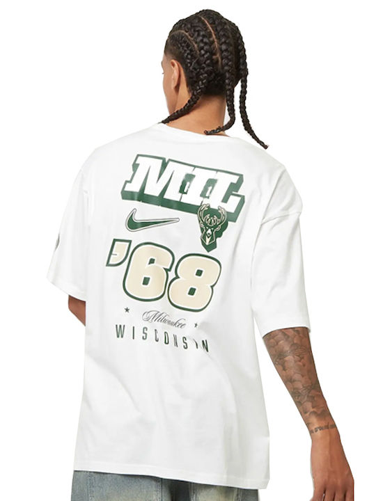 Nike NBA Milwaukee Bucks Courtside Athletic T-shirt White