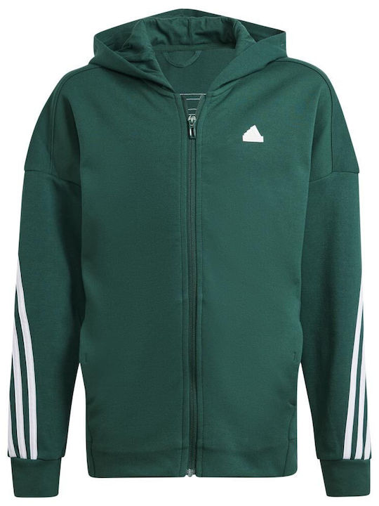 adidas Παιδική Ζακέτα Future Icons 3-stripes Full-zip Πράσινη