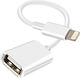 Adaptor Încărcător Avizar USB Femelă la Toning Masculin Alb