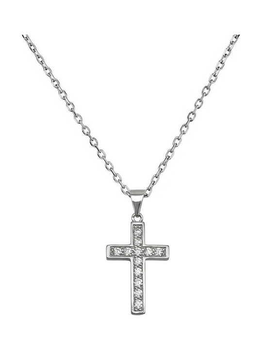 Damen Kreuz aus Silber mit Kette