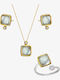 Set with Necklace , Earrings & Ring from Silver with Stones
