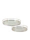 Marhome Metallic Round Decorative Tray with Mirror 39.5x39.5x6cm 2pcs