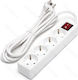 Aigostar Power Strip with Surge Protection 4 Positions with Switch and Cable 3m