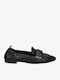 Combo Δερμάτινα Γυναικεία Loafers σε Μαύρο Χρώμα