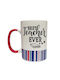 Ceramic Mug "Best Teacher Ever" Red Handle Luxury Gift Box 360ml Etoile Lm-661b