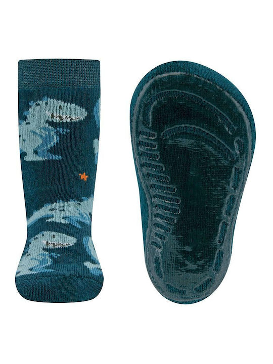 Ewers Kinderstrümpfe Hausschuh-Socken Blue