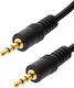 Auxiliary Audio Cable Jack 3.5mm Male Braided Quality Sound 1.5m Swissten Black