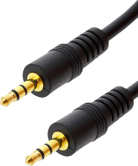 Auxiliary Audio Cable Jack 3.5mm Male Braided Quality Sound 1.5m Swissten Black