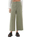 Damen Hoch tailliert Stoff Hose Khaki
