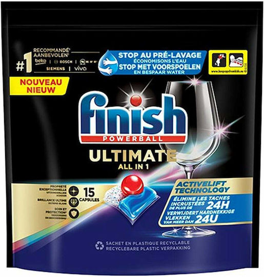 Finish Ultimate All In One 1x15 Капсули за съдомиялна