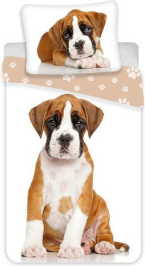 Set Kinderbettbezug Einzel mit Kissenbezug Baumwolle White/Pink 140x200cm