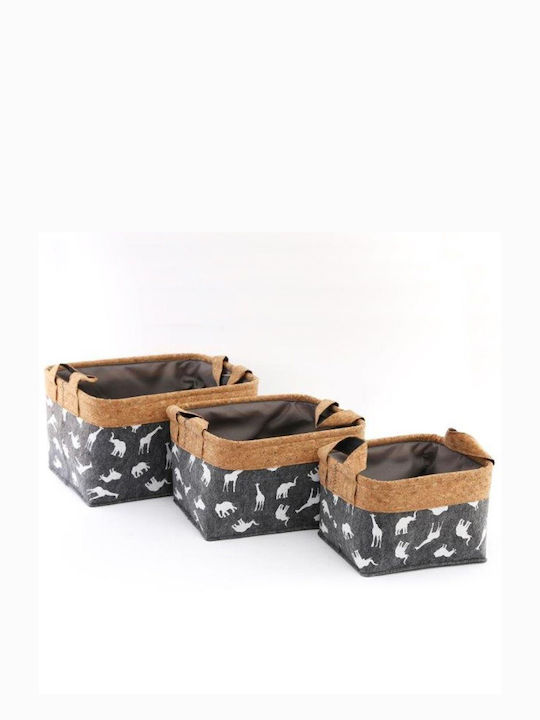 Atmosphera Child Fabric Storage Basket Jungle Animals Multicolour 3 Pieces