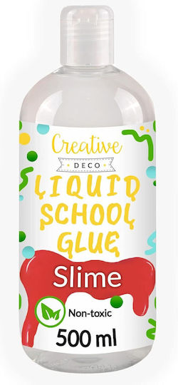 Creative Deco Transparent Glue Slime Activator 500ml Liquid Glue School Arts Crafts Non-toxic Washable High Performance Ideal Art Projects