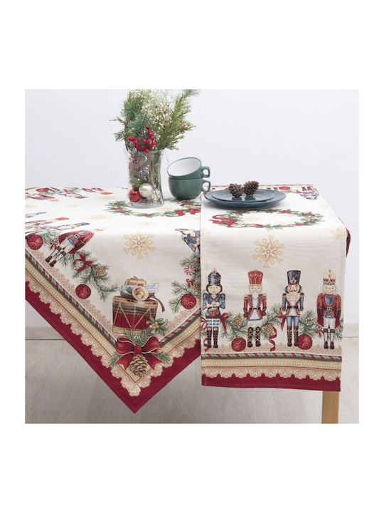 Dimeco Ornament de Crăciun Față de masă Cărpă Roșu M35xL100cm 1buc