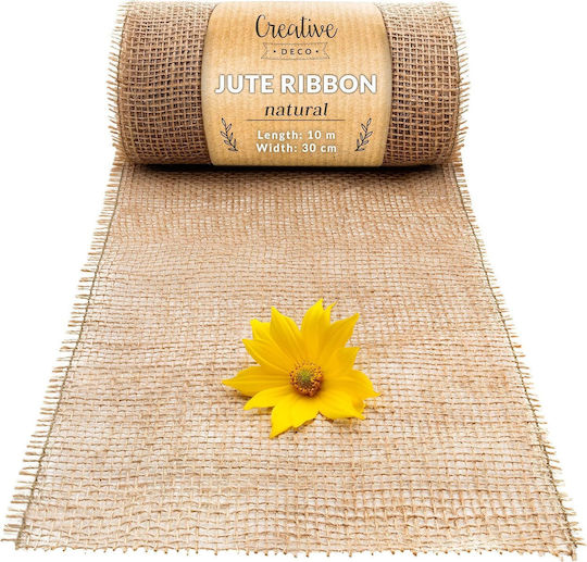 Creative Deco Juteband Dekorationsrolle 30 cm x 10 m Naturbraun Stoff Handgemachte Kunsthandwerke Dekorative Rustikale Boho Tischläufer Hochzeit Party
