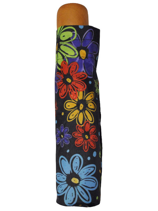 Trend Чадър за Дъжд Компактен Floral Black