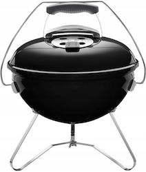 Round Grill Made Steel Chrome Support Stainless Steel Tray 43x37cm Black R