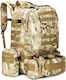 Military Backpack Hiking Waterproof Ultra-light 4 In 1 50 Liters Combat Camouflage Color