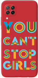 Huawei P40 Lite Carcasă din Silicon TPU Roșu cu Mesajul "You Can't Stop Girls"