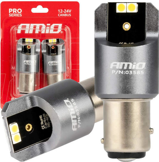 AMiO Lamps Car P21/5W Canbus LED 6000K Cold White 12-24V 2pcs