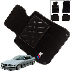 Carro 242512 Car Mats Carpet BMW 3 E36 Coupe 1990-1999 Double Embroidery M Black 4 Pieces